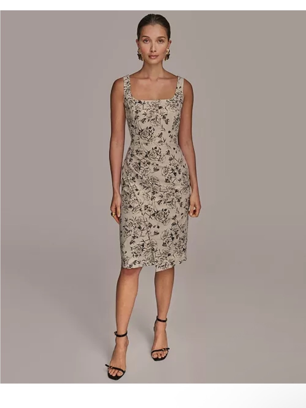 Donna Karan New York Women's Sleeveless Jacquard Sheath Dress sz8 NWT